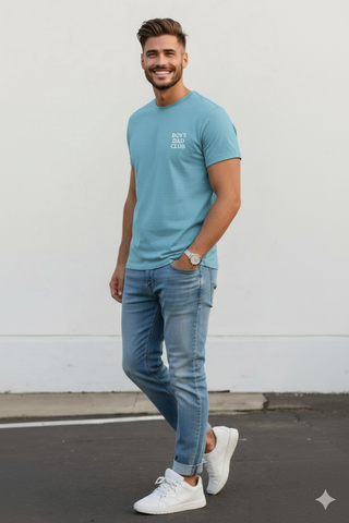 Playera básica Boys Dad Club Azul Cielo