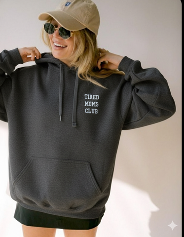 Hoodie Tired Moms Club Gris Oscuro
